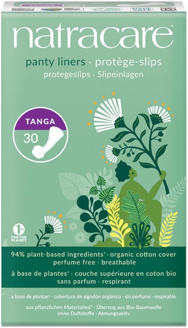 Natracare Natural Organic Thong Style Panty Liners, Made with Certified Organic Cotton, Ecologically Certified Cellulose Pulp and Plant Starch (1 Pack, 30 Liners Total)