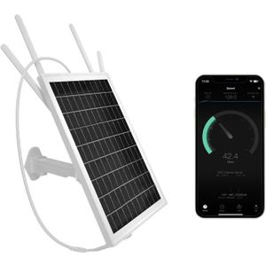 Solar WiFi Extender Outdoor, 15W Solar Powered WiFi Repeater, WiFi Extender Signal Booster Solar Battery, 2.4GHz Wireless Signal Booster WiFi Router, 26000mAh Battery, IP65 Waterproof, 200m Range