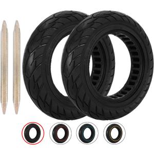 RUTU 10X2.125 Solid Tire,10 Inch Electric Scooter Tubeless Rubber Tires for Self Balancing Scooter Replacment Wheels,Black 2 Pack