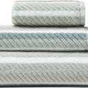 Tommy Bahama - Bath Towels Set, Highly Absorbent Cotton Bathroom Decor, Fade Resistant (Ocean Bay Blue, 3 Piece)