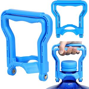 5 Gallon Water Bottle Handle (2-Pack)  Heavy-Duty Water Jug Holder for Easy Carrying, Dual-Mode Design (Single/Dual-Person Lift), Ergonomic Grip  Fits Standard 5-Gallon Jugs (Black, Blue)