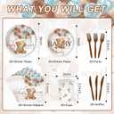 120PCS We Can Bearly Wait Party Supplies for Boys Girls Baby Shower Bear Themed Teddy Pregnancy Announcement Decorations Tableware Set Dessert Plates Napkins Cups Set for 20 Guests
