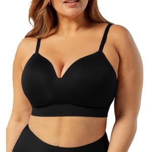 Truekind Bras for Women No Underwire, Seamless Bra, Plus Size Adjustable Bralette, Wireless Bras for Women 2XL