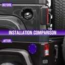 JeCar JK Fuel Filler Cover Gas Cap Aluminum Alloy Gas Tank Door Exterior Accessories for Jeep Wrangler 2007-2018 JK JKU, Purple