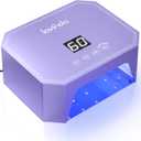 Lavinda 54W UV LED Nail Lamp Plug-in Gel Nail Light with LCD Display, 4 Timers, Auto Sensor, Dual Wavelength, Nail Dryer for Home & Salon Purple