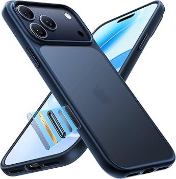 TORRAS Shockproof for iPhone 17 Pro Max Case, 12FT Military-Grade Protection, Slim Case for iPhone 17 ProMax Case, Matte Translucent Back, Thin, 6.9'' Guardian Series, Deep Blue