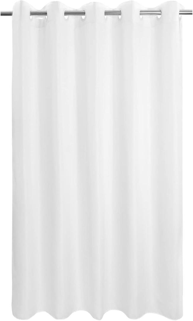 No Hook Long Shower Curtain or Liner Soft Microfiber - 78" Length Fabric Shower Curtain Liner Set, Machine Washable & Water Repellent, White, 71x80