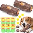 2 Pack Dog Toys for Aggressive Chewers, Interactive Indestructible Dog Toys to Keep Them Busy, Durable Dog Frozen Treat Toy for Large & Medium Dogs, Reduces Anxiety & Extends Playtime, Brown