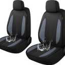 YGL Car Seat Covers for Front Seats,Waterproof Seat Covers for Cars,Durable Neoprene Car Seat Protectors,Interior Covers for Cars,Sedan Van Truck SUV(Black/Gray)