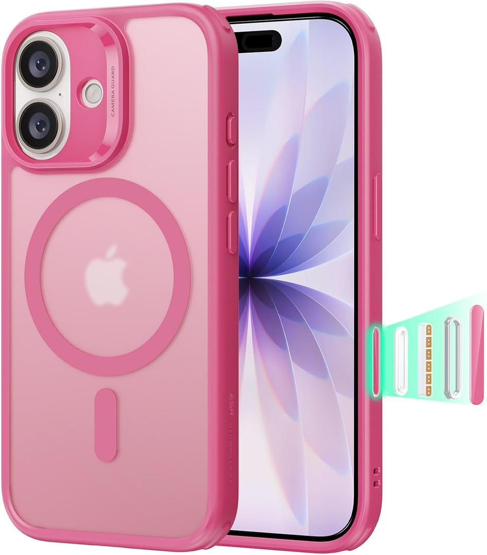 ESR for iPhone 17 Case, Camera Control Cover, Compatible with MagSafe, Shockproof Military-Grade Protection, Magnetic Phone Case for iPhone 17, Classic Hybrid Case, Frosted Pink