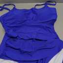 One Piece Swimsuit for Women Tummy Control Mesh Bathing Suits Sexy Push Up Swimsuits Slimming Square Neck Swimwear (Royal Blue), XL
