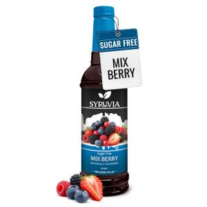 Syruvia Sugar Free Mix Berry Syrup, Naturally Flavored Syrup for Drinks, Lemonades, Iced Teas, and Desserts 25.4 fl oz