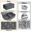 Uvellgift Storage Bins with Lids, Woven Storage Box Organizer Containers Decorative Baskets Cube for Clothes Bedroom Closet Office (5 Pack, Grey)