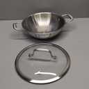 LOLYKITCH 10 Inch Tri-Ply Stainless Steel Wok Pan with Lid,2.5 QT Induction Cooking Pot,Dishwasher and Oven Safe