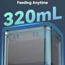Pawfly Automatic Aquarium Feeder, USB Rechargeable 320 mL Auto Food Dispenser with Timer, Adjustable Vacation Feeder for Pellets, Granules and Powder