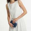 Wanzetaly Women's 2 Piece Skirt Set Hollow Out Eyelet Sleeveless Outfits (White), Large