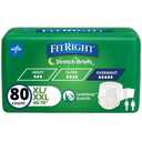 FitRight Extended Wear Stretch Brief, Overnight Absorbency, Size 2, 40 to 70" Waist, 20 Count (Pack of 4)