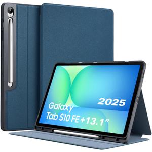 CoBak Case for Samsung Galaxy Tab S10 FE Plus 2025 13.1 inch, Smart Auto Wake/Sleep Cover with Anti-Slip Multi-Angle Stand and S Pen Holder for Galaxy Tab S10 FE+ (SM-X620/SM-X626B), Blue