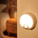 Motion Sensor Light Indoor Rechargeable 3PACK,65 Lumen+3 Modes Sensor Lights Indoor, Just-Stick-it Stairs Lights,Rechargeable Motion Sensor Light Motion Detector Lights for Inside (3 Pack)