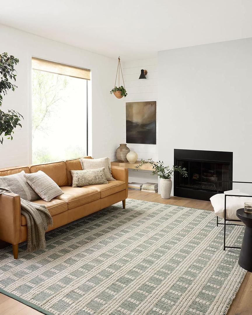 Loloi Angela Rose Colton Collection CON-03 Ivory/Sage 7'-6'' x 9'-6'', .38" Pile Height, Area Rug