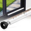 Sliding Door Security Bar, 17-55 Inches Adjustable Window Security Bars, 1 Inch Heavy Duty Sliding Door Lock Bar with Rubber Tips, Sliding Glass Door Security Bar for Home Apartment (White)