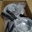 Non Stick Kitchen Cookware 7-Piece Set, Non-Induction, Includes Pots and Pans, Black, 7P-BLK