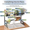 ADBIU Over The Sink Dish Drying Rack (Expandable Height and Length) Snap-On Design 2 Tier Large Dish Rack