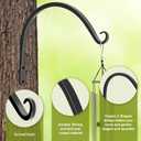 FEED GARDEN 2 Pack 10 Inch Hanging Plant Bracket Wall Hooks Decorative Plant Hangers for Outdoor Hanging Bird Feeders, Wind Chimes, Plant Baskets, Black