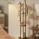 VASAGLE Freestanding Coat Rack Stand, Coat Tree with 11 Hooks, 3 Shelves, 4 Removable 360 Swivel Wheels, Wooden Hooks and Poles, for Entryway, Bedroom, Living Room, Walnut Brown URCR023K01
