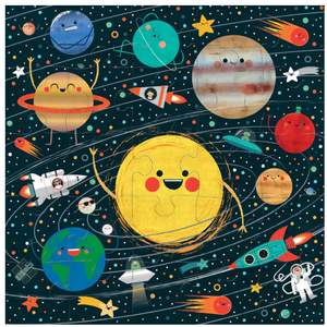 Mudpuppy Solar System  Jumbo 25 Piece Jigsaw Floor Puzzle Featuring Planets, Rocketships, and More!