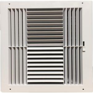 HBW Four-Way Plastic Side Wall/Ceiling Register in White 12" w X 12" h for Duct Opening (Outside Dimension is 14" w X 14" h)