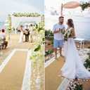 Preboun 3ft x 50 ft Wedding Aisle Runner Outdoor Natural Burlap Aisle Runner for Wedding Ceremony Wide Rustic Jute Carpet Rug with Lace Outdoor Beach Ceremony Decorations for Garden Lawn Church