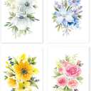 Blank Cards, 40 Pack Floral Pattern Thank You Greeting Cards with Peel-and-Seal Rustic Envelopes Size 4x6 Inch