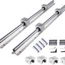 SBR20 Linear Rail Spliced Linear Guide Rail 3000mm 4PCS SBR20 1500mm Fully Supported Linear Rail Shaft Rod+8PCS SBR20UU Block Bearing+4PCS Dowels for CNC Machine and 3D Printer