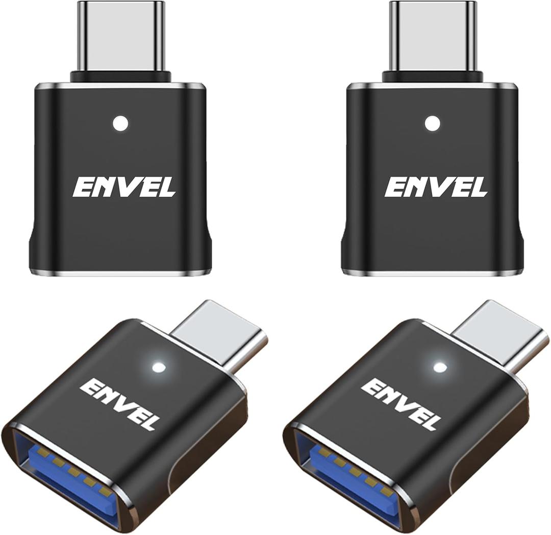 2 x ENVEL   USB C to USB Adapter, 10 Gbps Type-C Male to USB3 Female OTG Converter, Compatible with Apple iWatch iPhone 17 16 15 Galaxy S24 iPad Air 4 5 Mini 6