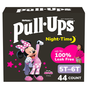 PullUps Girls' NightTime Potty Training Pants, Size 5T6T Overnight Training Underwear (4660 lbs), 44 Ct
