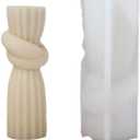 Geometric Columns Rope Knot Mold Silicone Candle Mold for Soap Wax Epoxy Resin DIY Handcraft Knotted Pillars Weeding Party Dinner Home Gypsum Ornaments Decoration (Set Of 2)