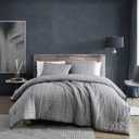 Kenneth Cole New York - Queen Comforter Set, Cotton Flannel Bedding with Matching Shams, All Season Home Decor (Sussex Black, Queen)
