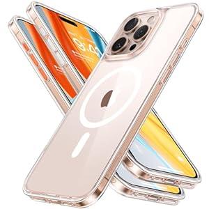 TORRAS for iPhone 16 Pro Case Diamond Clear | Compatible with MagSafe, Military Grade Drop Protection, Stronger Magnetic, Shockproof Airbag, Color Button, Slim Anti-Yellowing Anti-Scratch Transparent