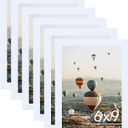6x9 Picture Frame Set of 6 for Wall Hanging or Tabletop, Wood 6 x 9 Wall Gallery Poster Photo Frames Bulk for 6 by 9 Photo, 6 Pack, White