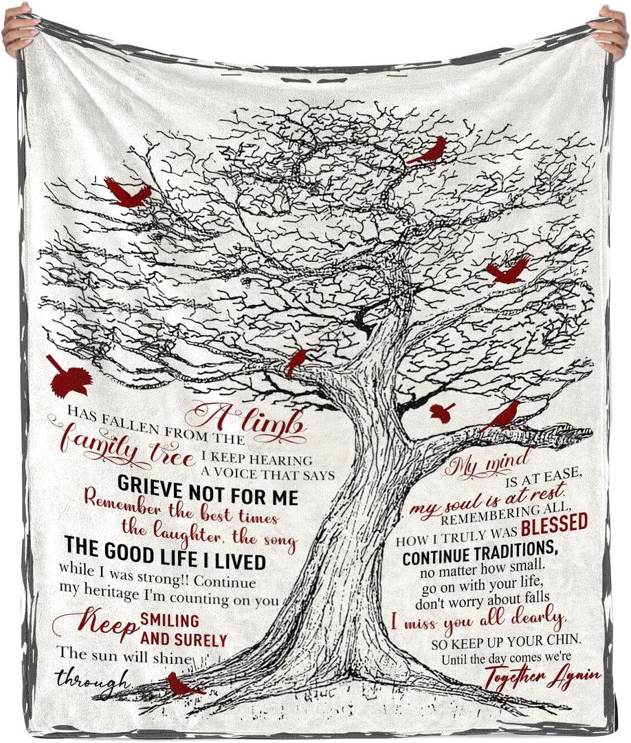 Bereavement Gifts Blanket Sympathy Gift Memorial Gifts - in Memory of Loved One, Condolences Gift, in Loving Memory Blankets, Memorial Gifts for Loss of Mom Dad Grandma Grandpa Pet 60" x 50"
