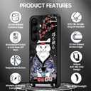 Designed for Galaxy S24 Plus Case, Japanese Art Design Shockproof Phone Case for Samsung S24+ Plus, Slim & Tough Premium Protective Cover 6.7 inch [Embossed Texture] Black, Kuro Cat