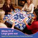Mediterranean Blue and Orange Tile Mahjong Mat 31.5 x 31.5 in