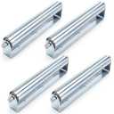Elsjoy 4 Pack 10 Inch Long Roller and Bracket Set with 1.5" Diameter, Galvanized Steel Conveyor Roller for Conveying Heavy Objects, Canoe, Kayak, Woodworking