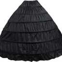 Hoop Skirt for Women Ball Gown Petticoat Skirt Slip Crinoline Underskirt (Large, Black)