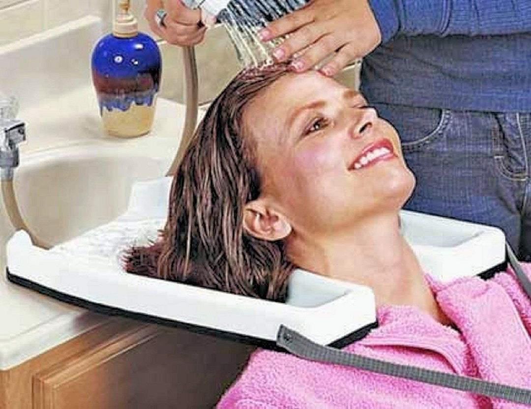 Safety Contoured portable salon home Shampoo hair washing sink tub tray Medical