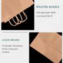 Bakepacker 100-Pack Wide Large Size Paper Bags With Handles Bulk 12.6"x4.3"x10" Brown Party Kraft Shopping Bags