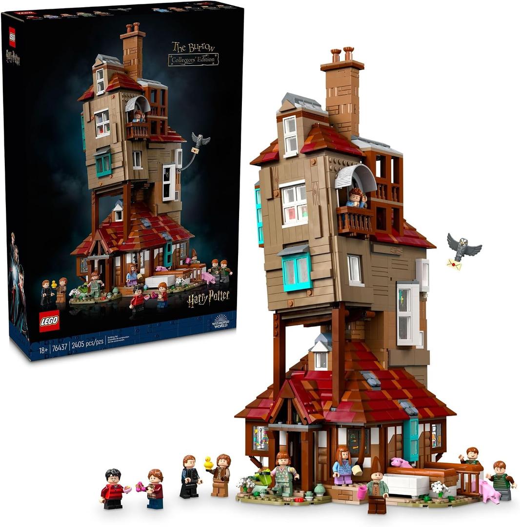 LEGO Harry Potter The Burrow Building Sets for Adults - Collectible Harry Potter Weasley House Kits with 10 Minifigures - Gifts for Men and Women, Fans - 76437