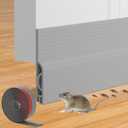 Door Draft Stopper for Bottom of Door, Adjustable Weather Stripping Door Seal for Cold Insulation, Under Door Sweep for Exterior & Interior Doors, Door Bottom Seal Blocker Noise (78inch,Grey) (Gray)