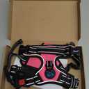 PHOEPET No Pull Dog Harness Medium Reflective Front Clip Vest with Handle,Adjustable 2 Metal Rings 3 Buckles,[Easy to Put on & Take Off](M, Pink)